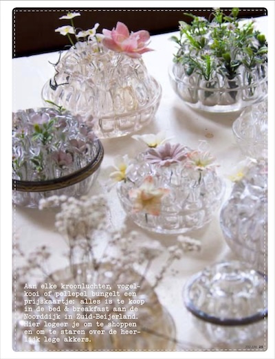 Pagina uit Buitenleven met glaswerk en bloemen