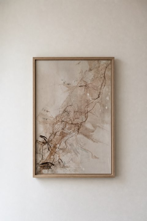 Ranken, Acryl en pigment op papier, Els Schram