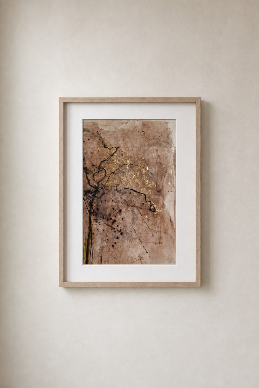 Goudader, Collage, potlood en gouache op papier, Els Schram