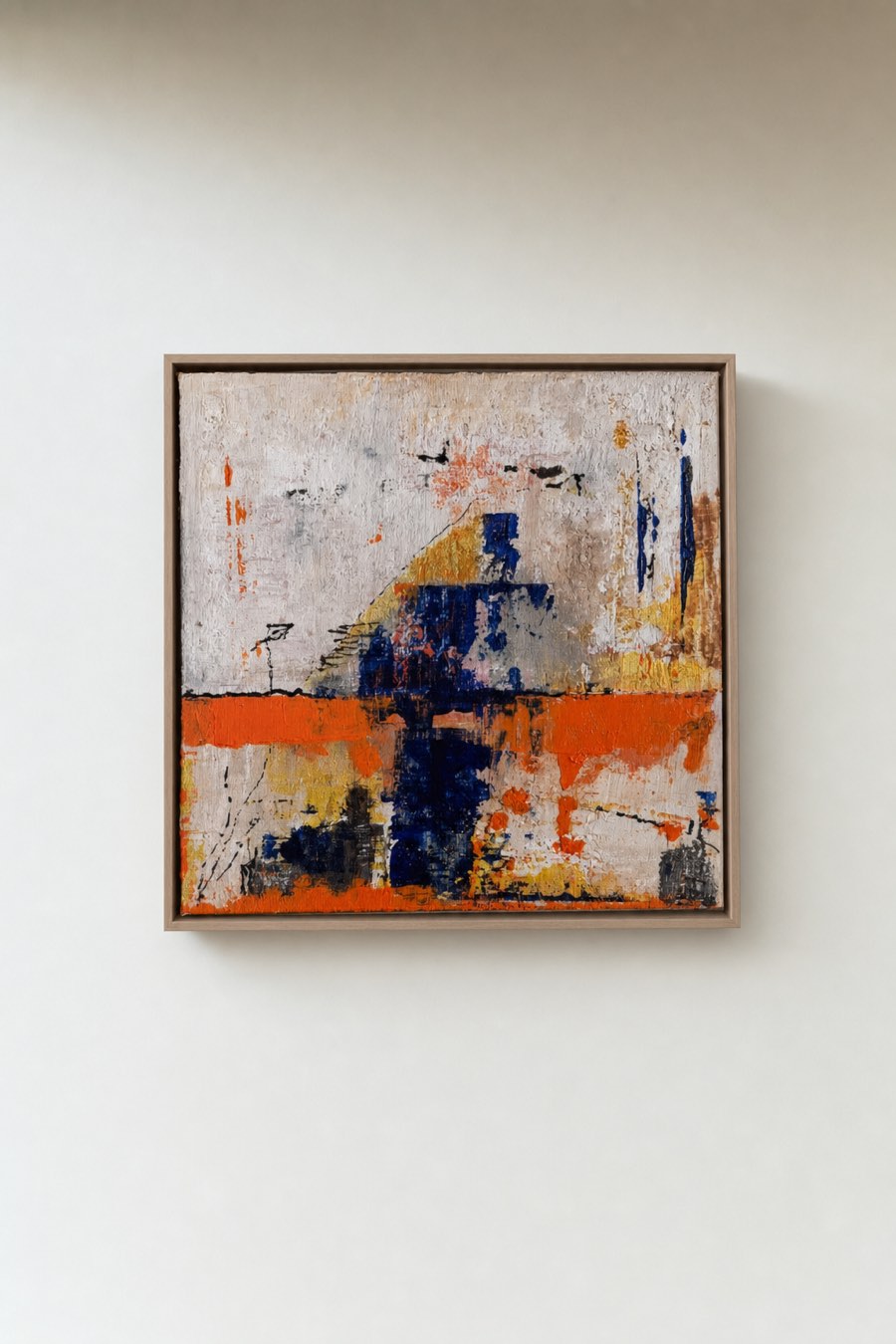 Kade II, Pleister, pigment en acryl op paneel, Els Schram