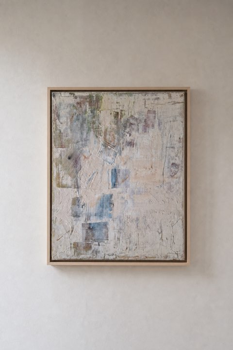 Stil water, Acryll en stuco paste op linnen, Els Schram