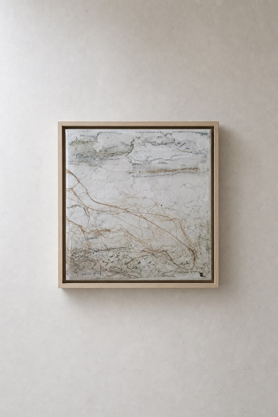 Verweerd III, Linnen, stucopaste, acryl en vlas, Els Schram